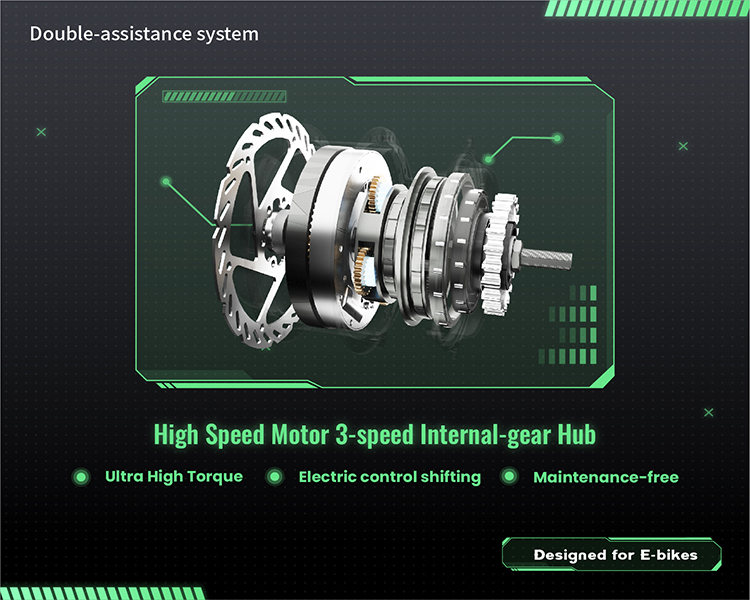 High Speed Motor3-speed Internal-gear Hub